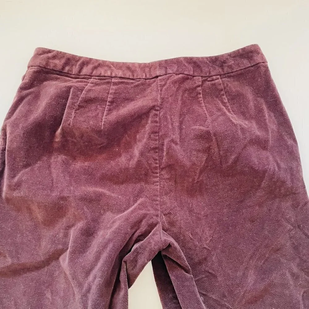 Talbots Pants Trouser Velvet Soft Stretch Brown Marron Winter Straight Petite 6
